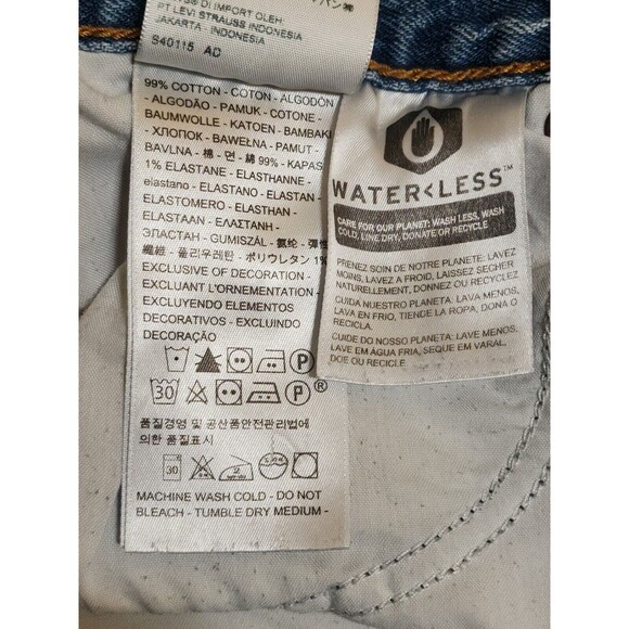 Levi's Womens Wedgie Jeans 24/27 Big E Button-Fly Blue Cotton-Spandex Distressed - Picture 15 of 16